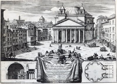 Piazza della Rotonda with a view of the Pantheon by Domenico de